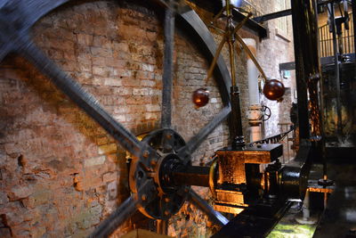 Full frame shot of old machinery in factory