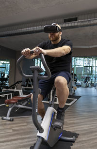 Man riding bicycle