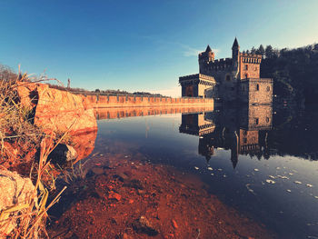 Reflection of buildings in water