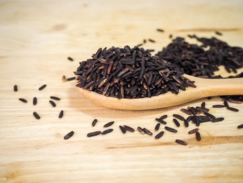 Close-up of coffee beans on table