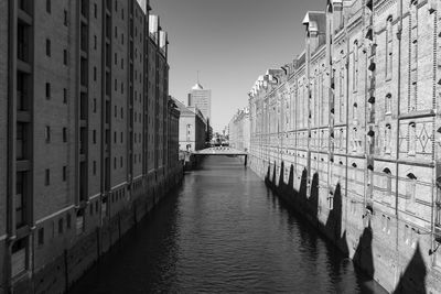 Canal amidst buildings against sky in city