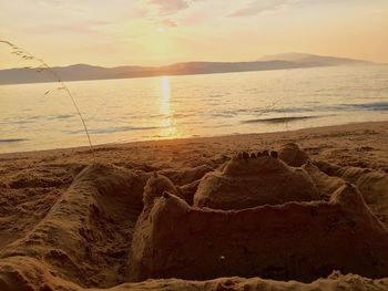 Scenic view of sea at sunset