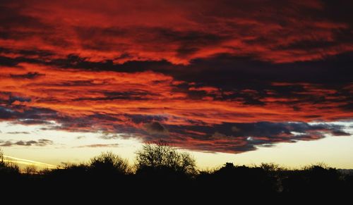 Scenic view of dramatic sky during sunset