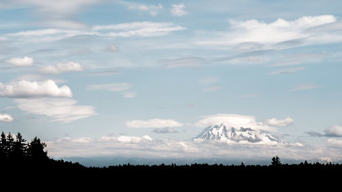 Scenic view of silhouette landscape against sky