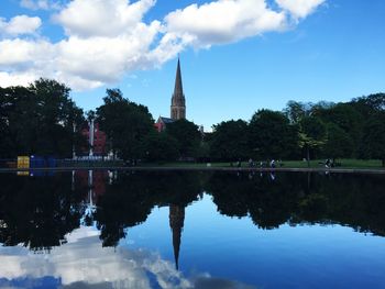 Reflection of building in lake