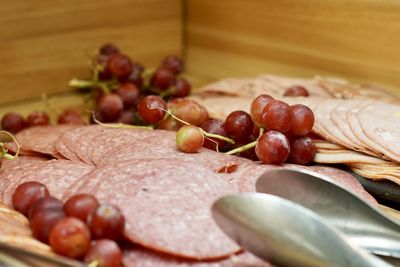 Close-up of food on table