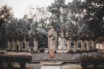 View of statue against trees