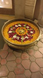 High angle view of food
