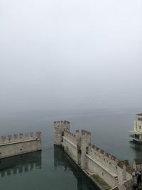 High angle view of sea against sky