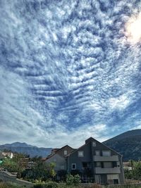 Low angle view of buildings against sky