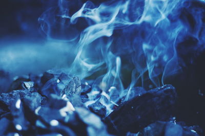 Close-up of smoke and coal 