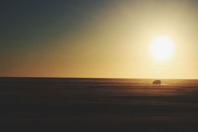 Scenic view of sea at sunset