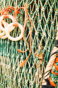 Close-up of fishing net