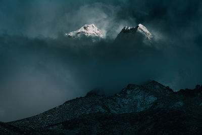 Low angle view of mountain against sky