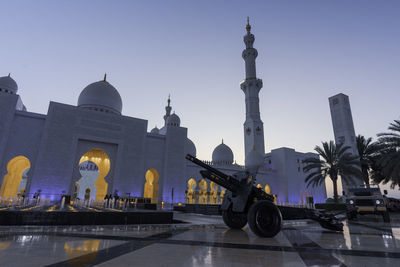 View of buildings against clear sky