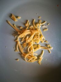 High angle view of pasta on table