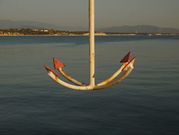 Boat in sea against sky