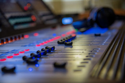 Close-up of sound mixer