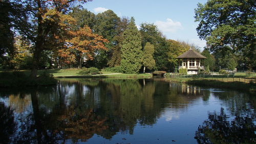 Scenic view of calm lake