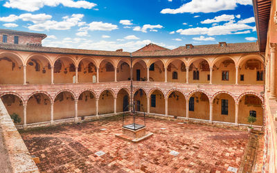 Low angle view of historic building against sky