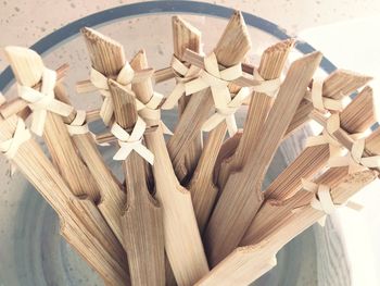 High angle view of food on table