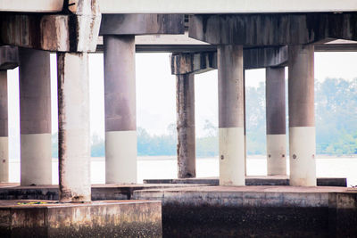 Architectural columns of a pier