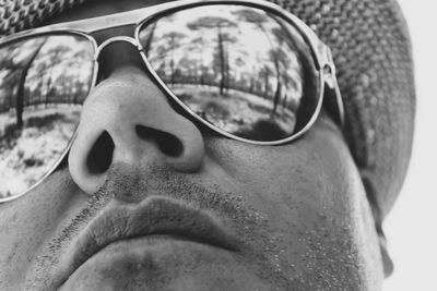 Close-up of man wearing sunglasses