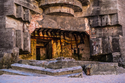 View of old ruin building in winter