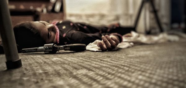 Man sleeping on street