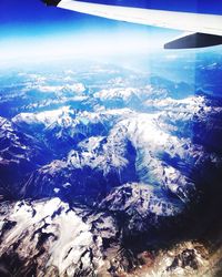 Aerial view of landscape seen from airplane window