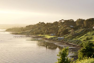 Scenic view of river against sky