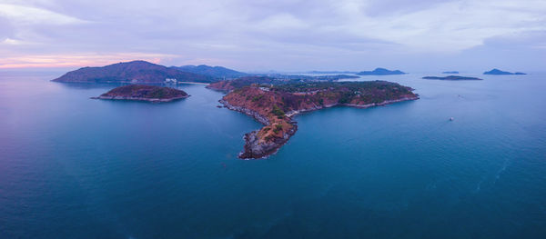 Aerial view of sea against sky