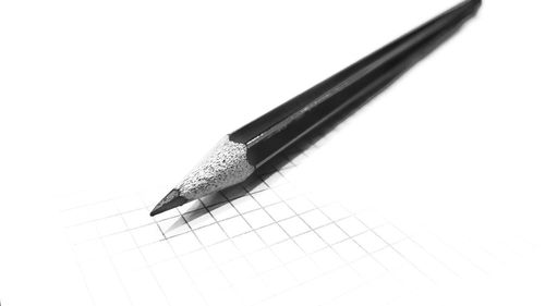 High angle view of pen against white background