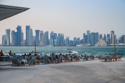 View of buildings in city at waterfront