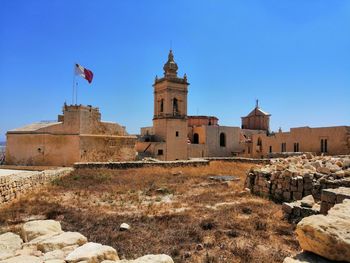 Historic building in the citadella of gozo, the old acropolis of a punic-roman city. 