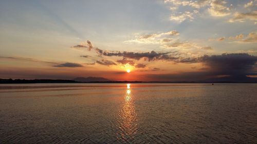 Scenic view of sunset over sea