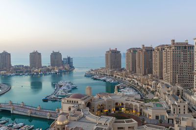 Aerial view of peral qatar porto arabia