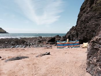 Scenic view of beach against sky