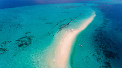 High angle view of beach