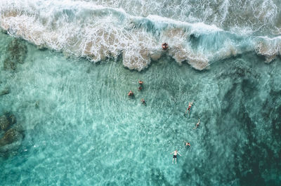 High angle view of sea waves