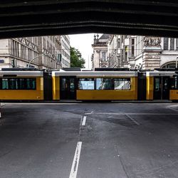 Empty road in city