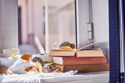 Close-up of cake on table