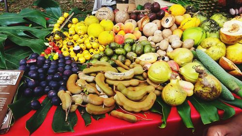 Food for sale at market stall