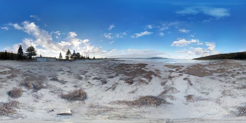 Scenic view of beach against sky