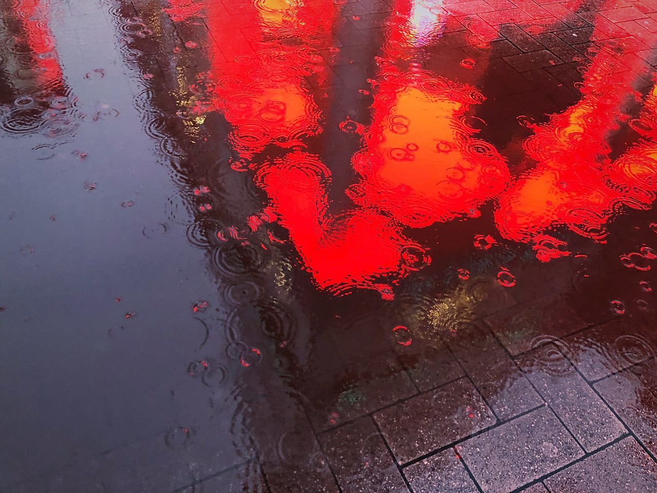 FULL FRAME SHOT OF RAINDROPS ON PUDDLE