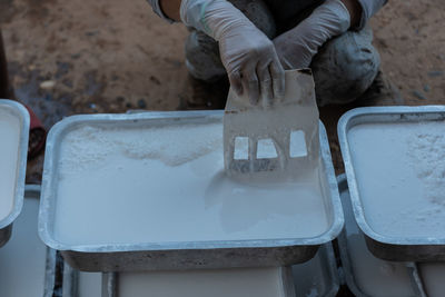 Man working in container