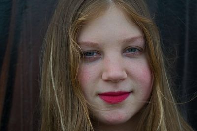 Close-up portrait of a beautiful young woman