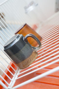 High angle view of cigarette on table