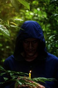 Portrait of man wearing mask