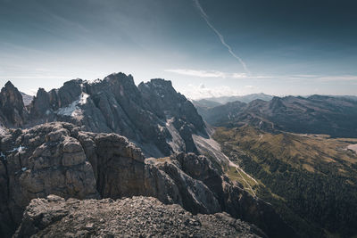 Scenic view of mountains against sky